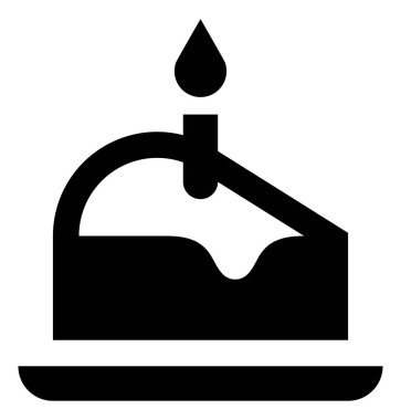 Doğum günü pastası dilim mum simgesiyle