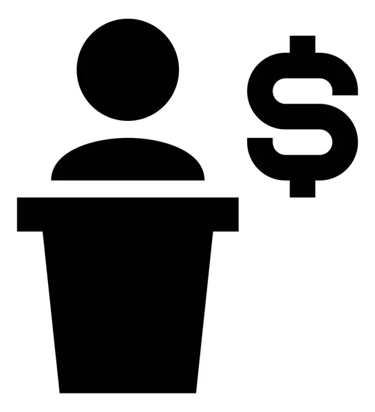 Veilingmeester Podium Pictogram — Stockvector