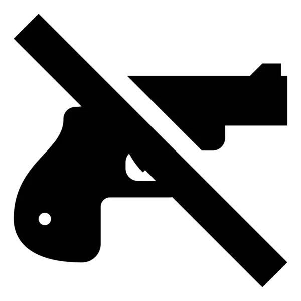 Ícone Vetor Proibição Arma Fogo Handgun — Vetor de Stock