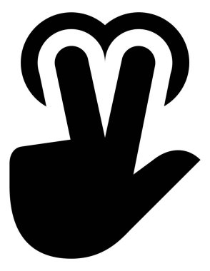 El 2 parmak dokunun vektör simgesi