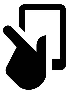 Akıllı telefon vektör simgesi tutan el