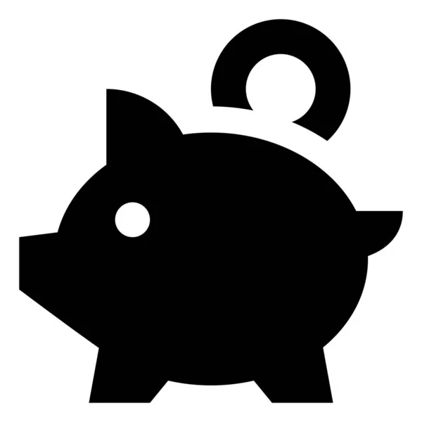 Piggy Bank Coin Vector Icono — Vector de stock