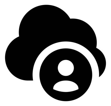 Bulut kullanıcı vektör simgesi