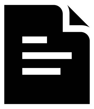 Beyaz arkaplan üzerindeki belge vektör simgesi