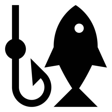 Balıkçılık balık kanca vektör simgesi