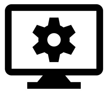 Masaüstü bilgisayar ayarları vektör simgesi