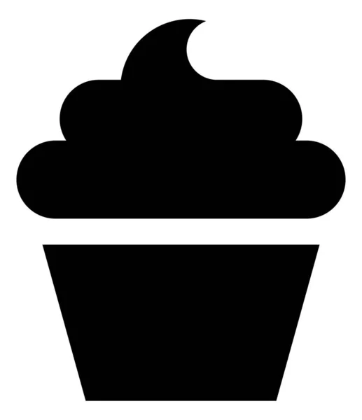 Icône Vectorielle Cupcake Sur Fond Blanc — Image vectorielle