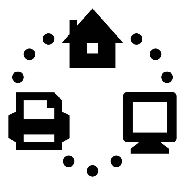 Home Office Network Vector Icon — 图库矢量图片