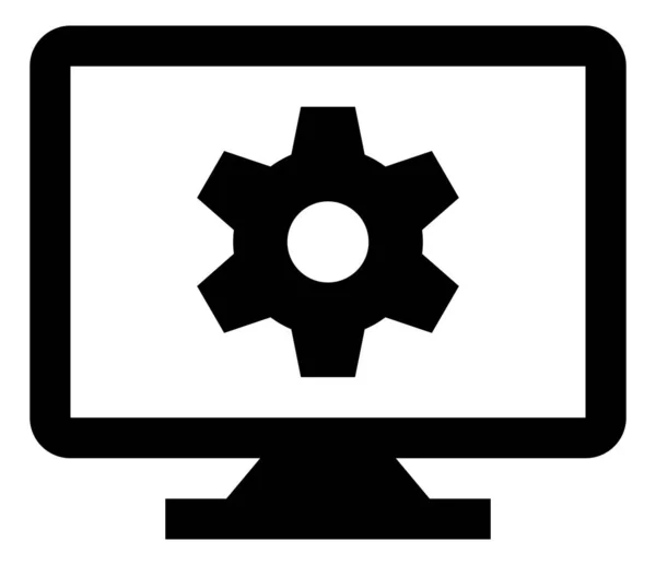 Configurações Computador Desktop Vector Icon — Vetor de Stock