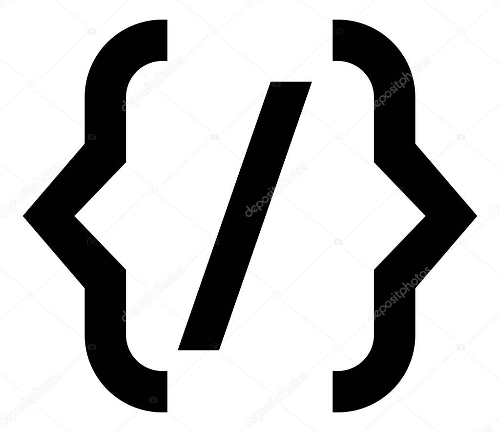 Programming Code Brackets Vector Icon