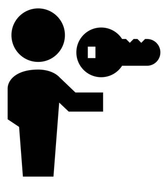 Anahtar vektör simgesi tutan kişi