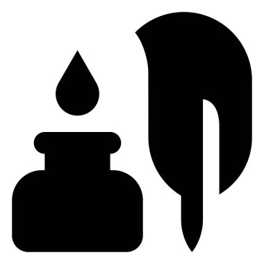 Quill'in kalem InkWell vektör simgesi