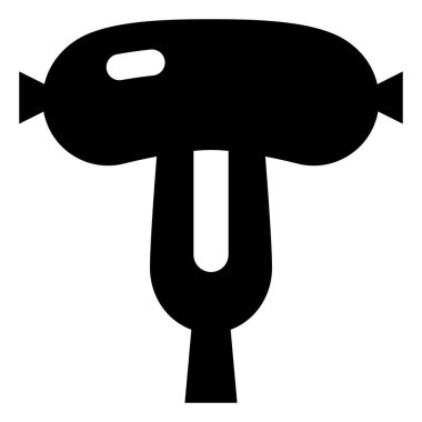 Sosis barbekü çatalı vektör simgesi