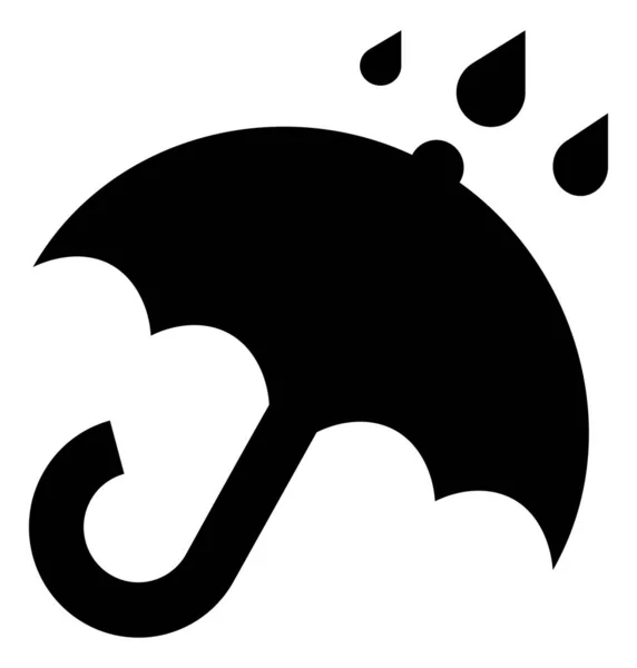 Waterproof Umbrella Rain Vector Icon — Stock Vector