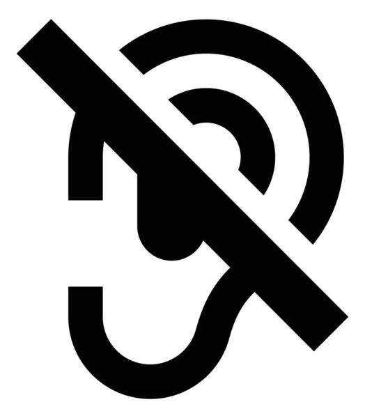 Hörsel Förlust Lugnt Vektor Symbol — Stock vektor