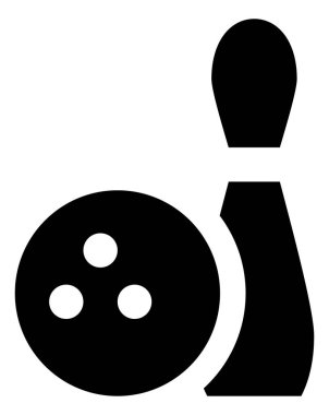 Bowling topu PIN vektör simgesi
