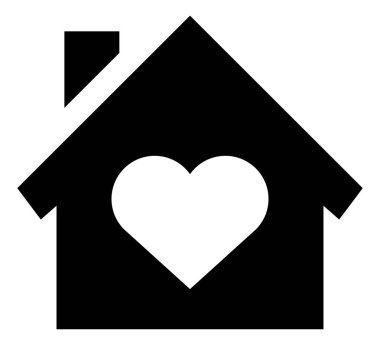 Kalp vektör simgesi olan ev