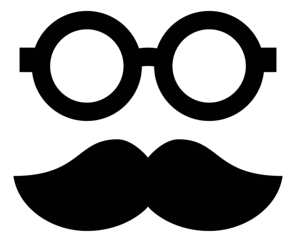 Mustasch Glasögon Vektor Symbol — Stock vektor