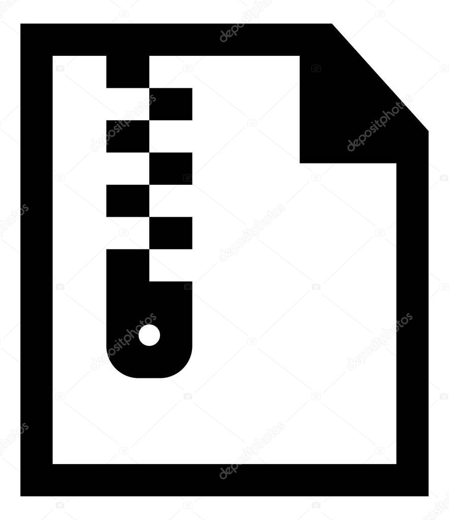 Zip Document Vector Icon