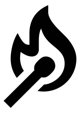 Maç ve alev vektör simgesi