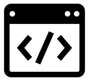 Geliştirici yazılım kodu vektör simgesi