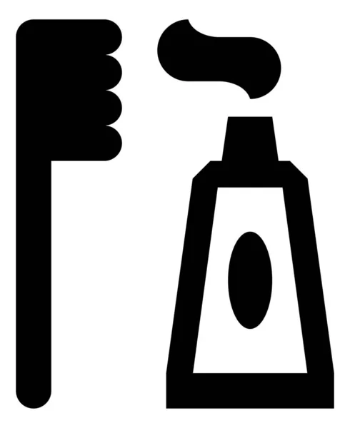 Fogkefe Fogkrém Vector Icon — Stock Vector