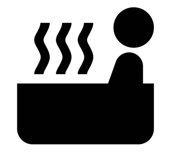 Personne Assise Dans Icône Bain Remous — Image vectorielle