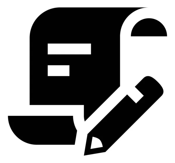 Scroll papier Vector Icon schrijven — Stockvector