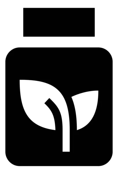 Herbal Supplement Bottle Vector Icon — Stock Vector