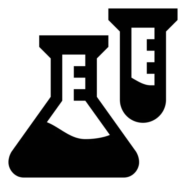 Science Beakers Lab Experiment Icon — Stock Vector