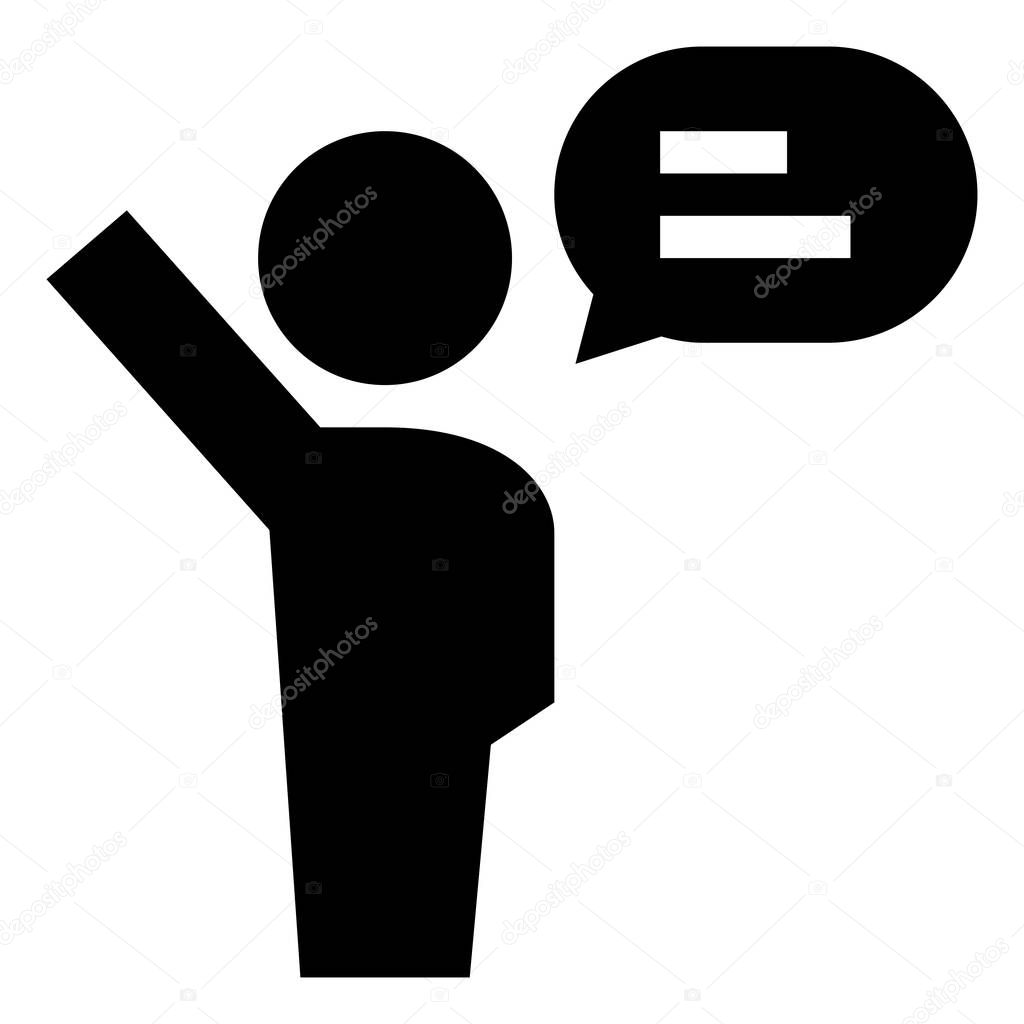 Friendly Person Waving Talking Icon