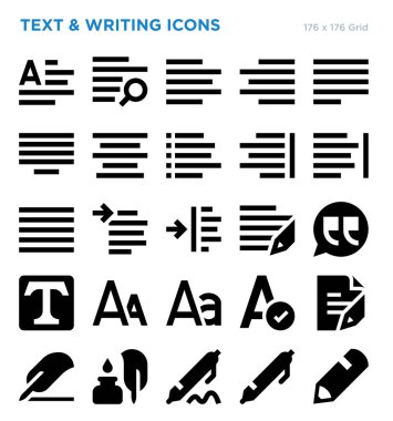 Metin ve vector Icon Set yazma