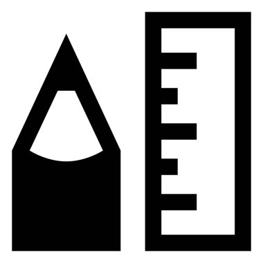 Kalem cetvel UI prototip vektör simgesi