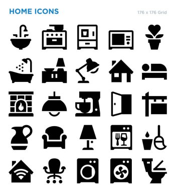 Ev vektör Icon set