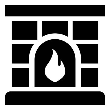 Tuğla şömine Ocak vektör simge