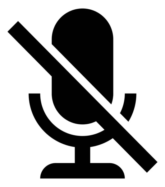 Microphone Mute Vector Icon — Stock Vector