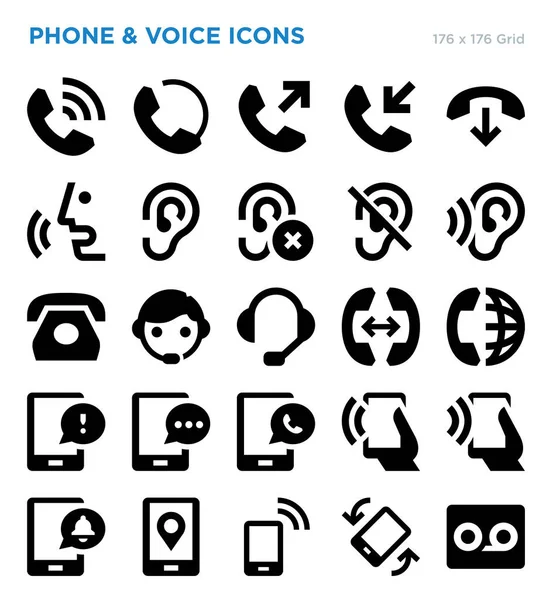 Σύνολο Εικονιδίων Τηλεφώνου Και Φωνής — Διανυσματικό Αρχείο