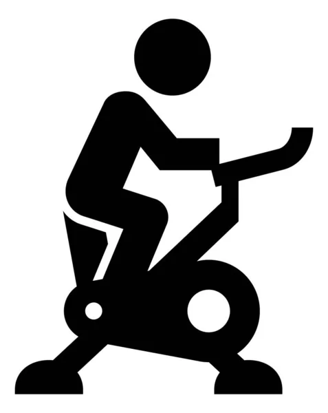 Icône Vectorielle Vélo Exercice Équitation Personne — Image vectorielle