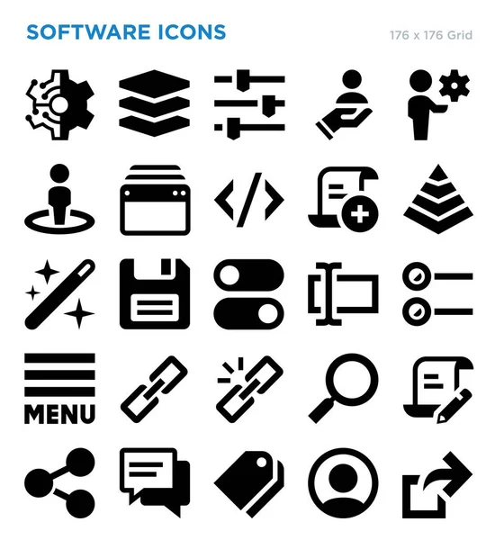 Software Vector Icon Set — Stock Vector