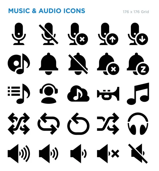 Müzik ve ses vektörü simge seti