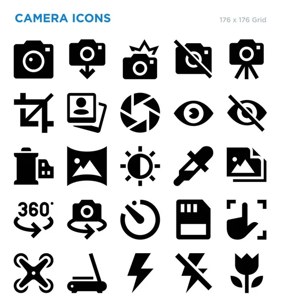 Набор Векторных Иконок Камеры Лицензионные Стоковые Векторы