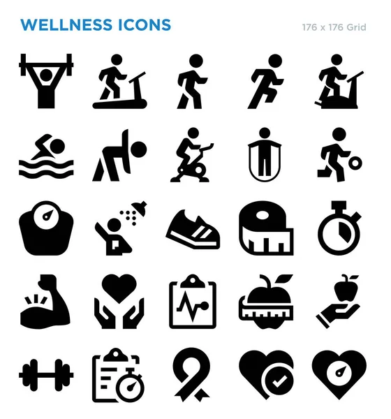 Wellness Vektor Icon Set lizenzfreie Stockillustrationen