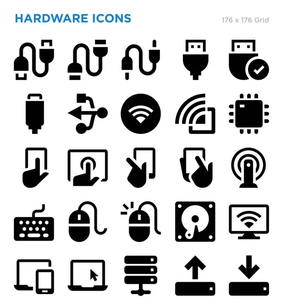 Hardware Vector Icon Set — Stock Vector