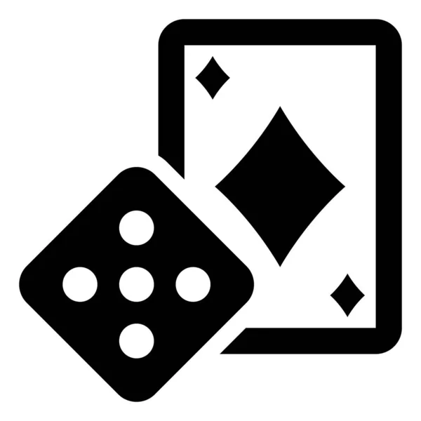 Casino Oyunları Zar Kartları Simgesi — Stok Vektör