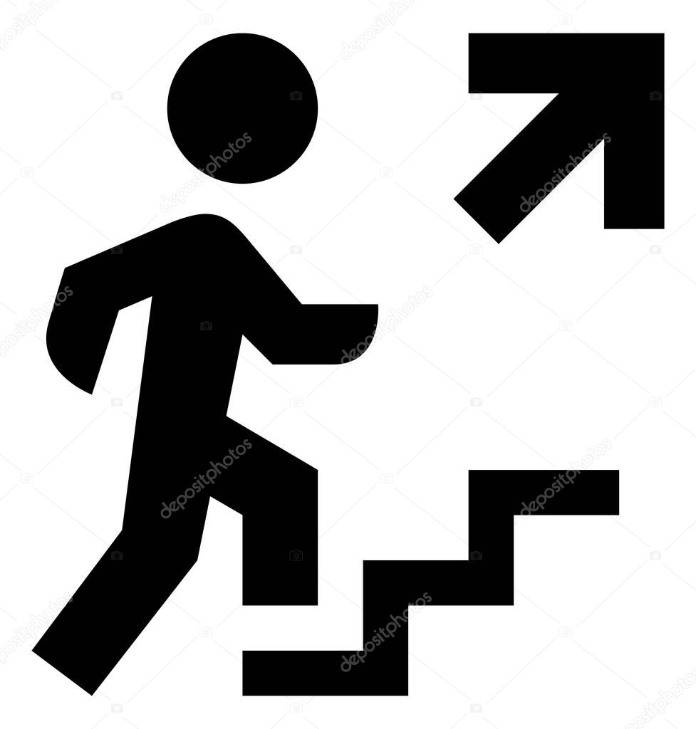 Person Walking Up Steps Icon