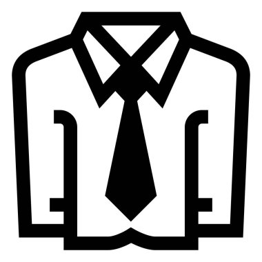 Erkek Elbise Gömlek Kravat Vektör Simgesi