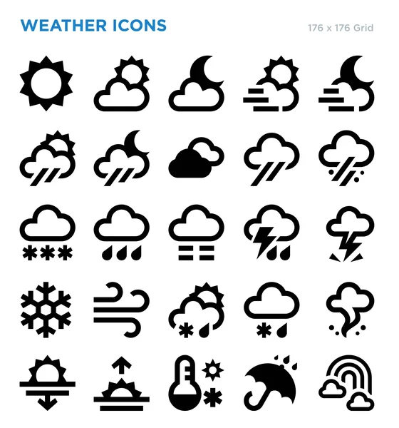 Wettervorhersage Klima-Ikone gesetzt lizenzfreie Stockillustrationen