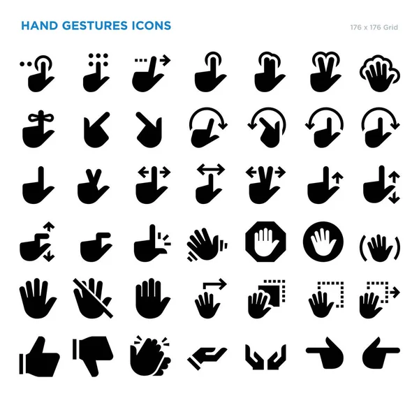 Handgesten interaktive Touchscreen-Symbole lizenzfreie Stockillustrationen