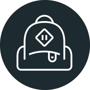 Sırt Çantası Daypack Anahat Vektör Simgesi