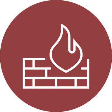 Tuğla Güvenlik Duvarı Koruma Anahat Simgesi